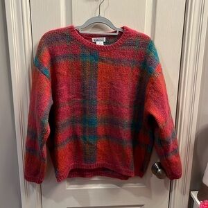 Gallagher Vintage Plaid Mohair Sweater - Size XL